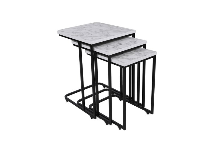 Hanah Home Ce Metal Zigon - 9404 Juego de Mesas Nido (3 Piezas) Blanco y Negro Hanah Home Ce Metal Zigon - 9404 Juego de Mesas Nido (3 Piezas) Blanco y Negro